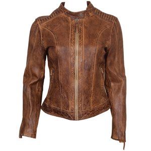 CLASSIC WOMEN’S MOTORCYCLE LEATHER BIKER JACKET